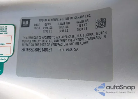 2014 Chevrolet Camaro 1Lt z USA, uszkodzony, nr VIN 2G1FB3D38E9140121